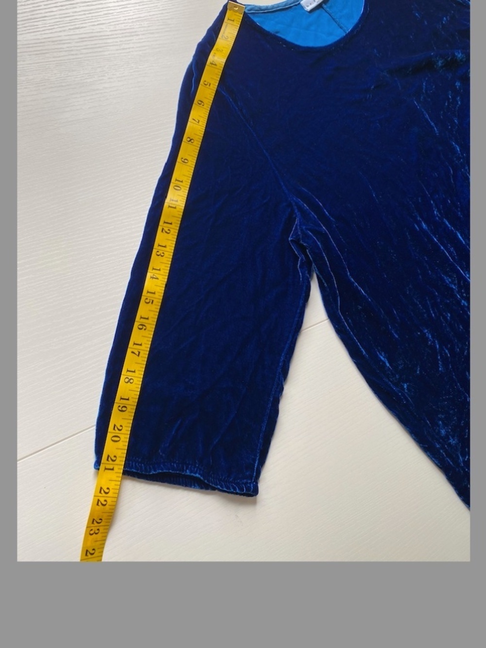 Bryn Walker Women's Silk Blend Velvet Tunic 3/4 Sleeve in Royal Blue Size Medium - Picture 11 of 13